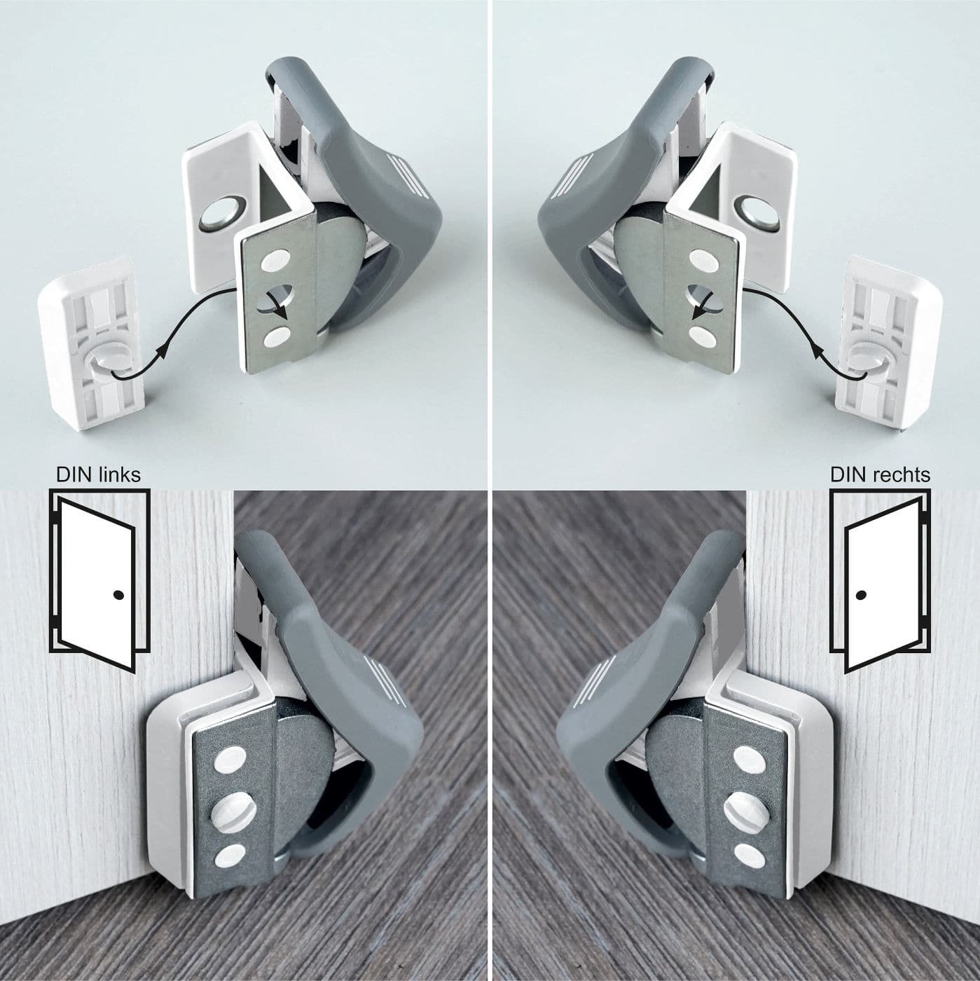 ClipFlix mini Montage für linke und rechte Türanschläge