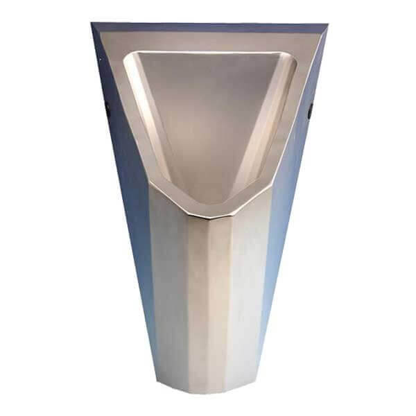 Edelstahl Urinal ExpliCit wasserlos glasgestrahlt Frontansicht
